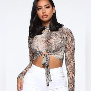 Fashion Nova Can’t Hide From Me Snake Print Top